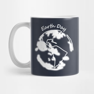 White Eco Planet Earth Day Monochrome Mug